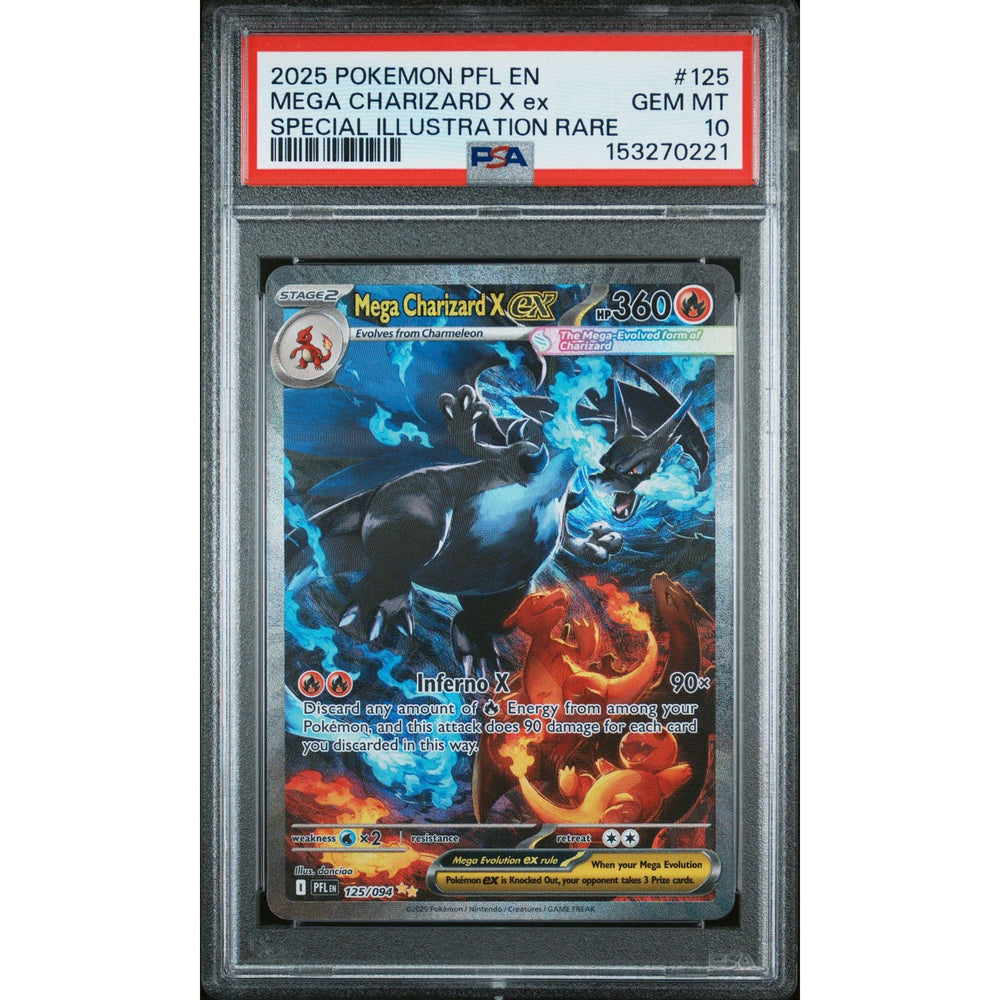 Pokémon TCG: Mega Charizard X Ex #125 PSA 10 - Phantasmal Flames
