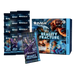 A Wizards of the Coast Magic: The Gathering – Reality Fracture Draft Night kit, featuring twelve booster packs and one collector booster pack, adorned with fantasy artwork and striking blue accents.