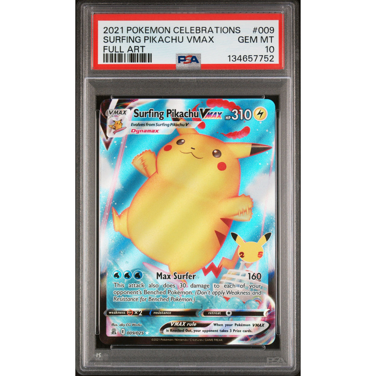Pokémon TCG: Surfing Pikachu Vmax #009 PSA 10-134657752