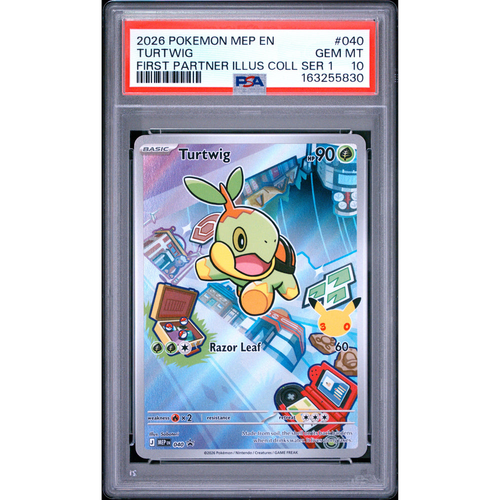 Pokémon TCG: Turtwig #040 PSA 10 - Mega Evolution Black Star Promos