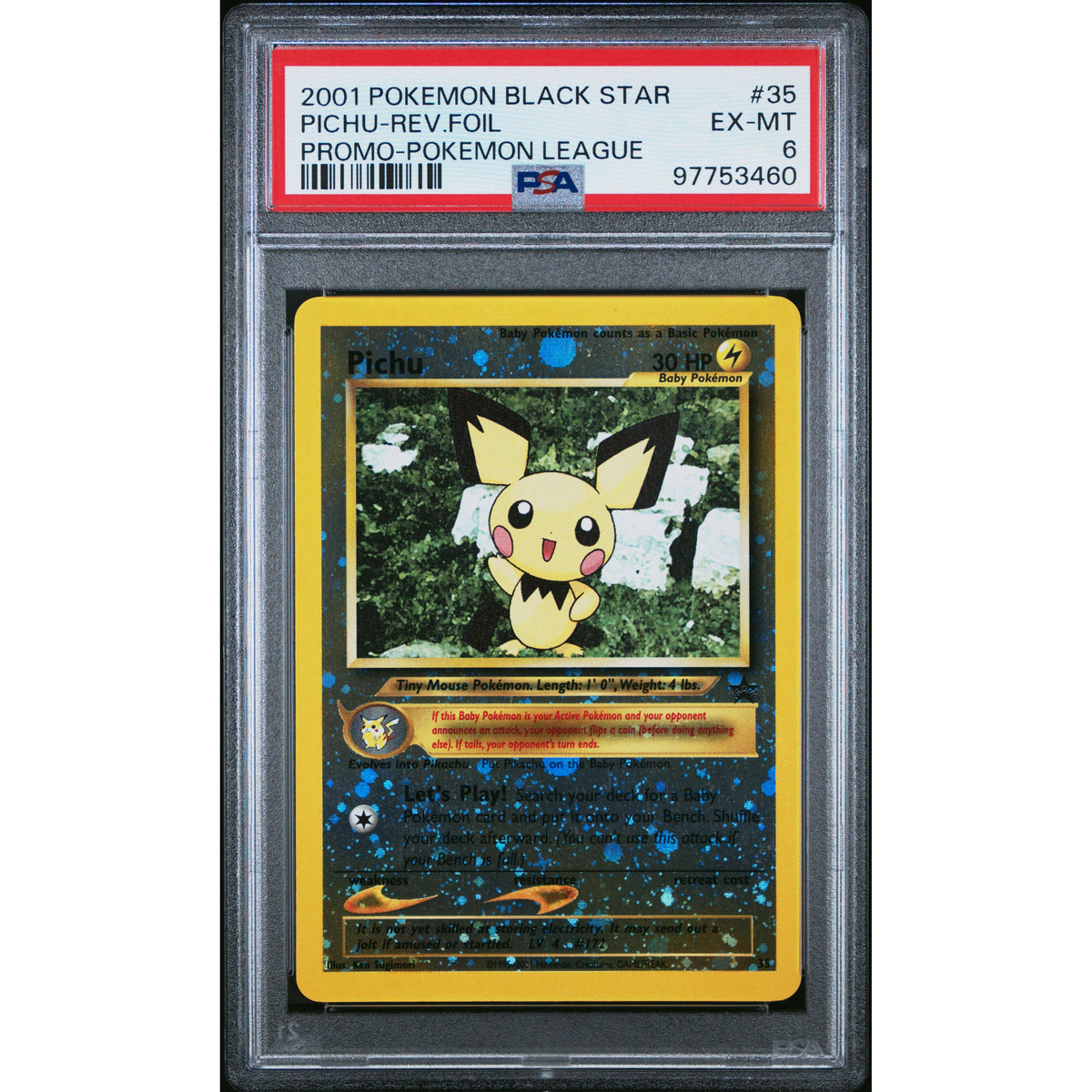 Pokémon TCG: Pichu Reverse Holo #35 PSA 6-97753460