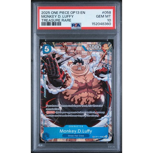One Piece TCG: Monkey D. Luffy #058 PSA 10-152048360