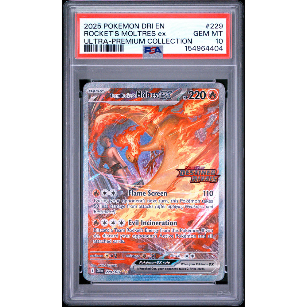 Pokémon TCG: Rocket's Moltres Ex #229 PSA 10