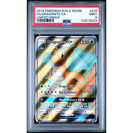 Pokémon TCG: Dragonite Gx #229 PSA 9 - Unified Minds-143218003