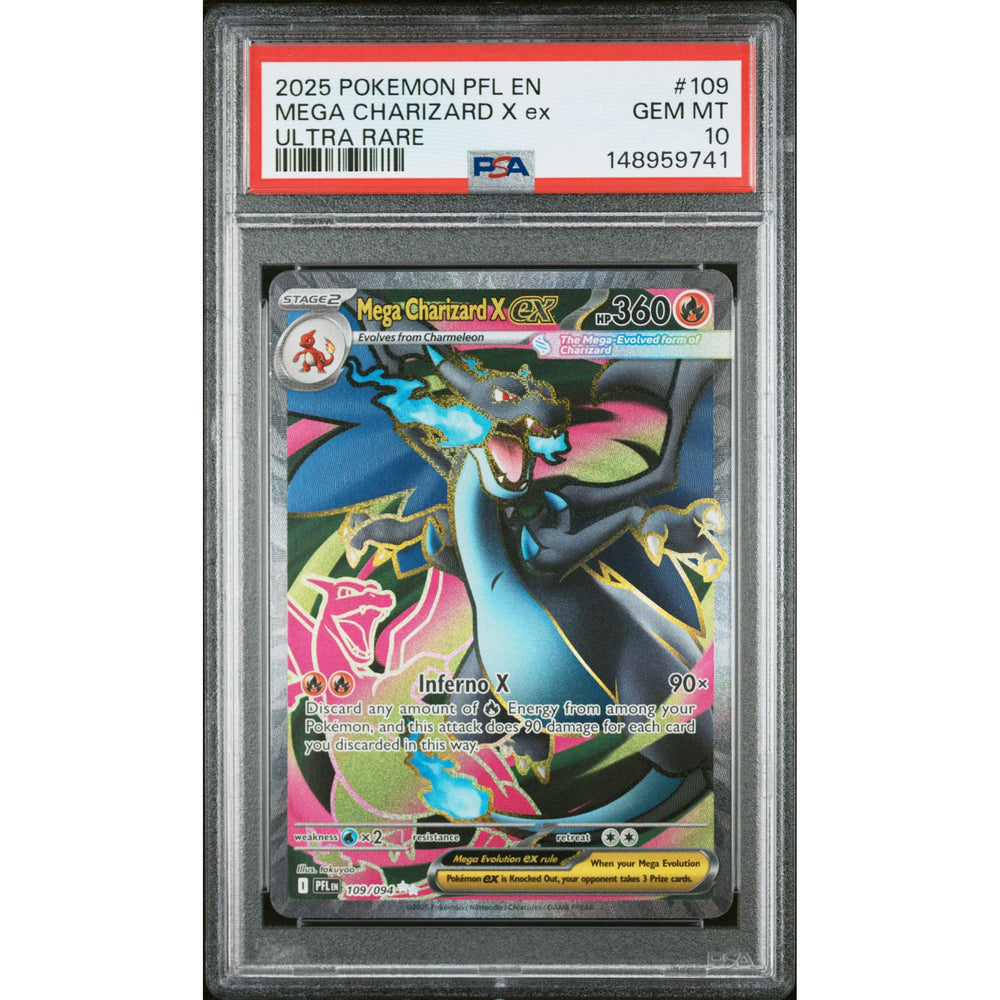 Pokémon TCG: Mega Charizard X Ex #109 PSA 10 - Phantasmal Flames