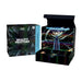 A partly open Magic: The Gathering – Reality Fracture Secret Lair Bundle box by Wizards of the Coast reveals a cosmic-themed interior, adorned with vibrant swirling patterns and a futuristic figure gazing into a swirling vortex—an irresistible treasure for MTG fans and collectors in search of exclusive collector boosters from the remarkable Reality Fracture Secret Lair Bundle.