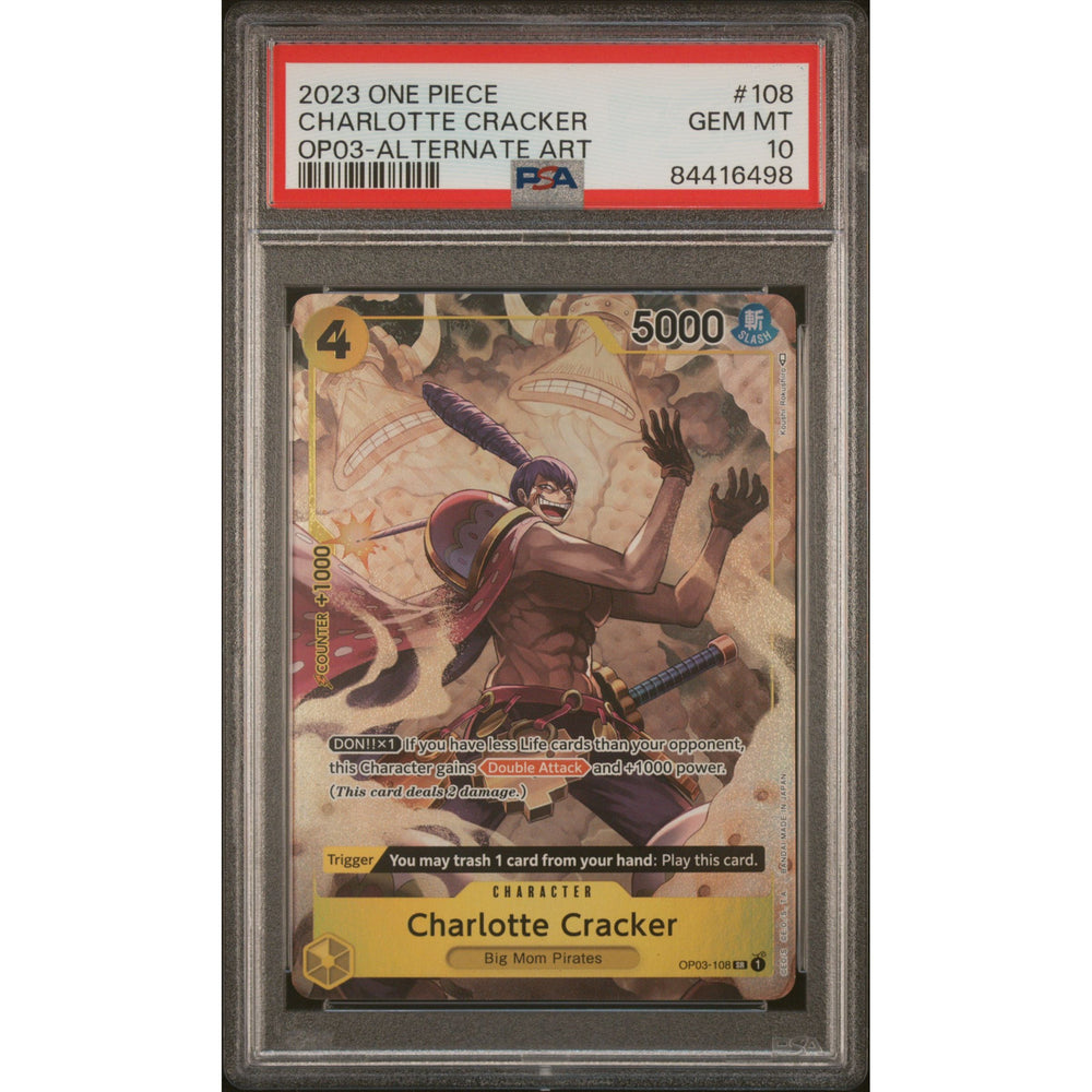 One Piece TCG: Charlotte Cracker #108 PSA 10 - OP03