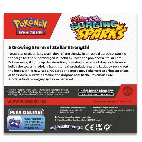 Surging Sparks Booster Box bagside