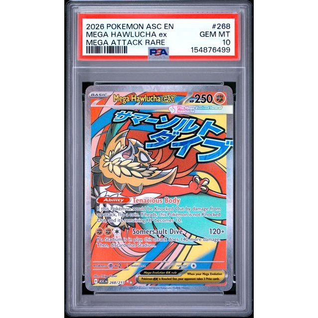 Pokémon TCG: Mega Hawlucha Ex #268 PSA 10 - Ascended Heroes