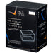 Black packaging box for The Acrylic Box: Riftbound Booster Display Akryl Case by The Acrylic Box, featuring an illustration of an acrylic display case and text highlighting its compatibility with Riftbound-sized booster boxes.