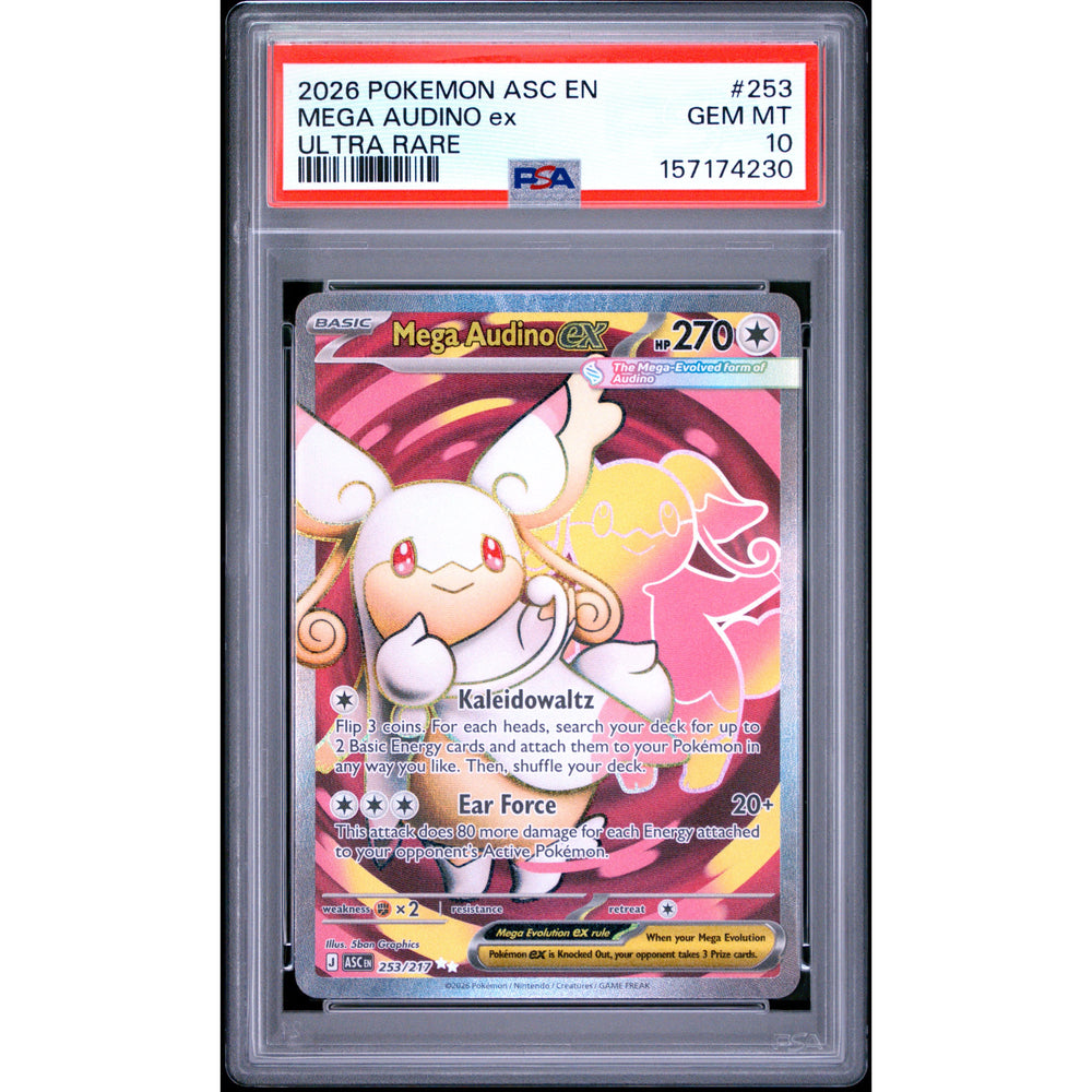 Pokémon TCG: Mega Audino Ex #253 PSA 10 - Ascended Heroes