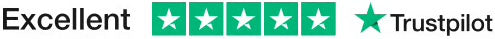 Trustpilot logo showing an Excellent rating with five green stars.