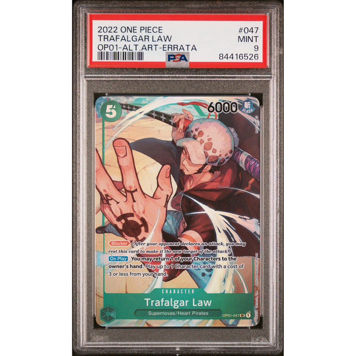 One Piece TCG: Trafalgar Law #047 PSA 9 - OP01-84416526