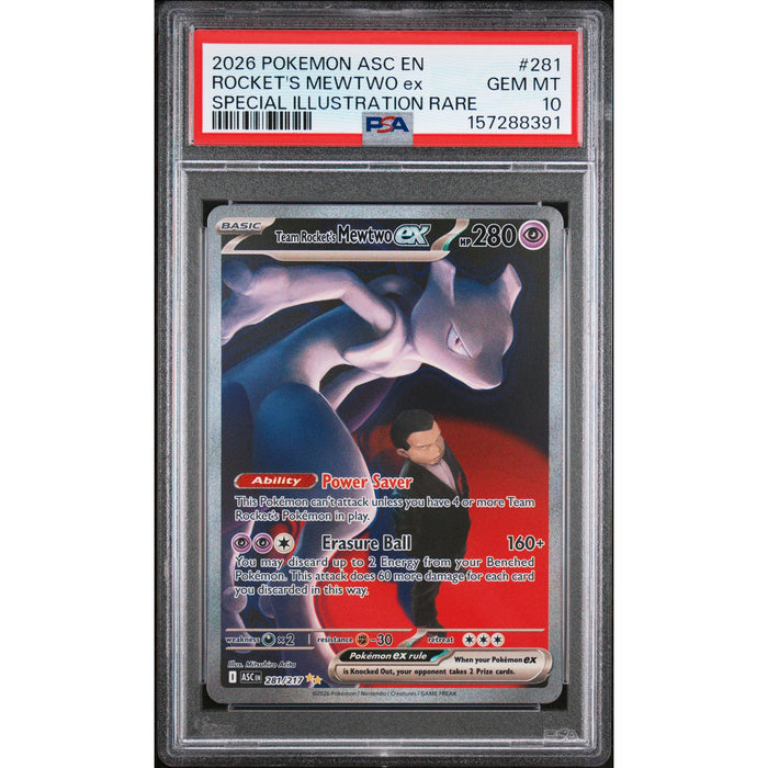 Pokémon TCG: Rocket's Mewtwo Ex #281 PSA 10-157288391