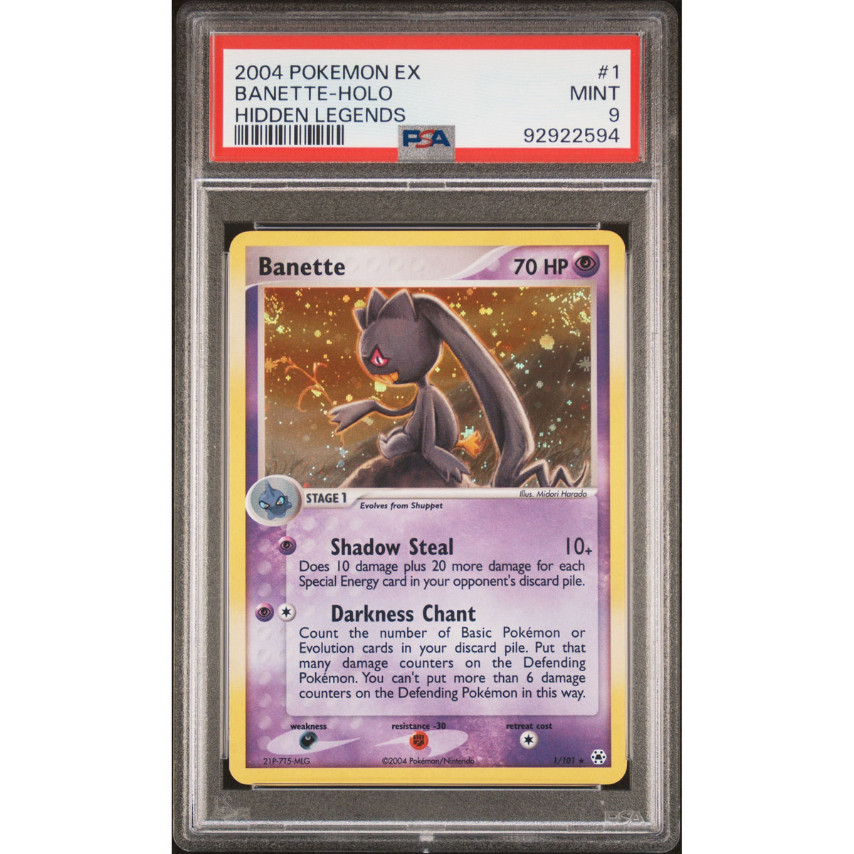 Pokémon TCG: Banette Holo #1 PSA 9-92922594