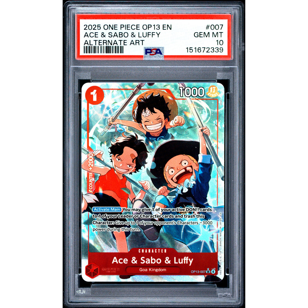 One Piece TCG: Ace & Sabo & Luffy #007 PSA 10