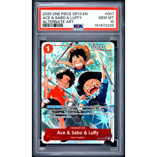 One Piece TCG: Ace & Sabo & Luffy #007 PSA 10-151672339