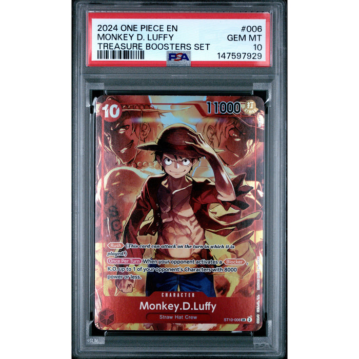 One Piece TCG: Monkey D. Luffy #006 PSA 10-147597929