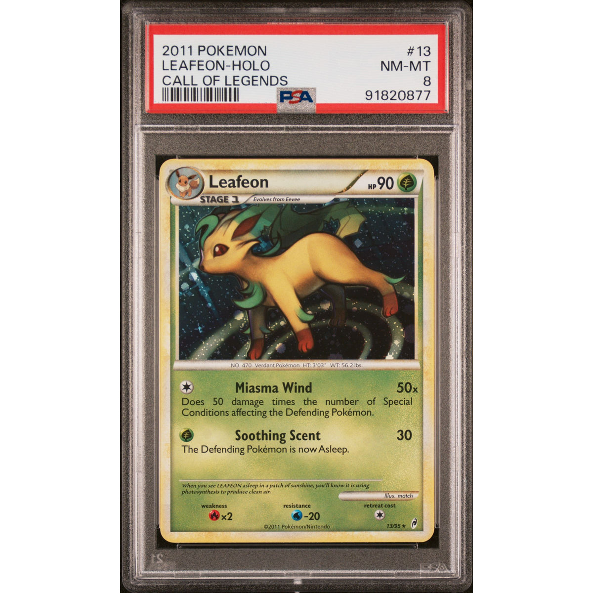 Pokémon TCG: Leafeon Holo #13 PSA 8-91820877