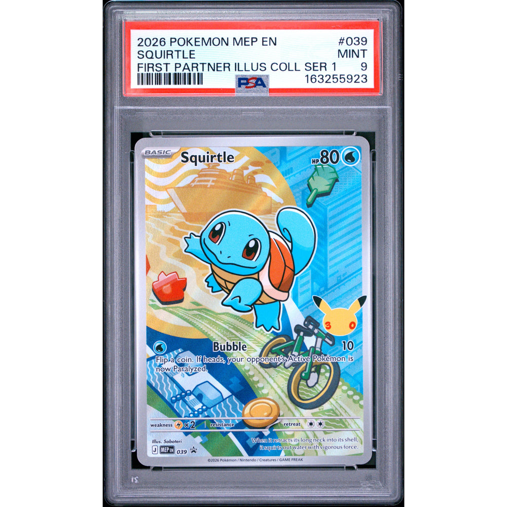 Pokémon TCG: Squirtle #039 PSA 9 - Mega Evolution Black Star Promo