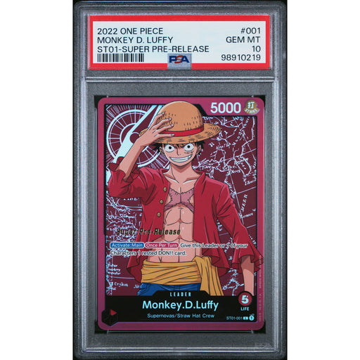 One Piece TCG: Monkey D. Luffy #001 PSA 10-98910219