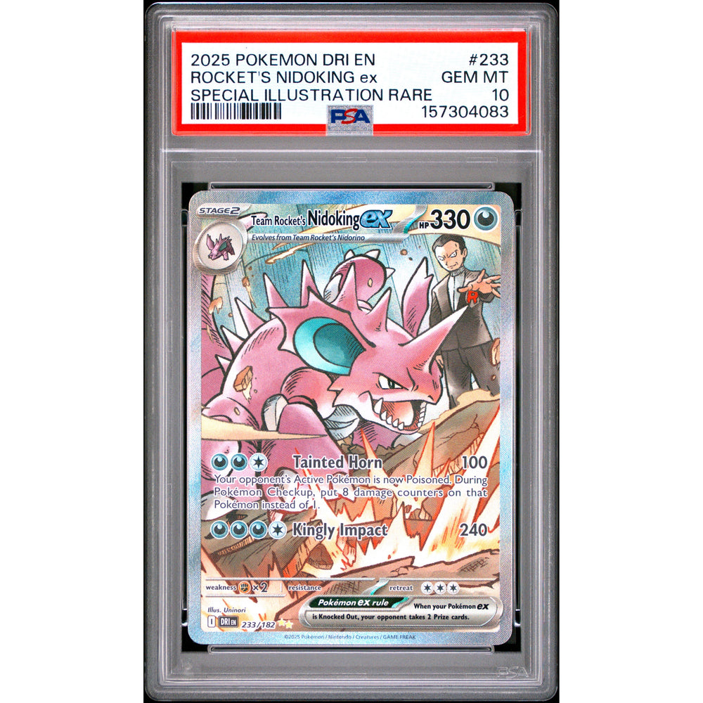 Pokémon TCG: Rocket's Nidoking Ex #233 PSA 10 - Destined Rivals