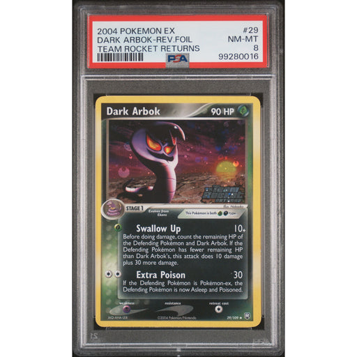 Pokémon TCG: Dark Arbok 29 PSA 8 Reverse Holo - Team Rocket Returns