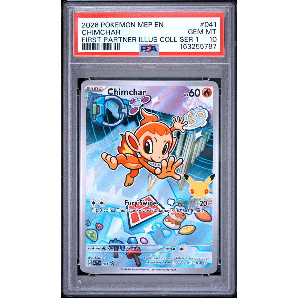Pokémon TCG: Chimchar #041 PSA 10 - Mega Evolution Black Star Promos