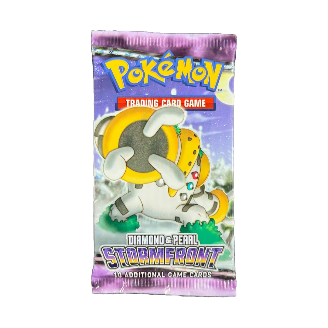 A sealed Pokémon TCG: Stormfront Booster Pack from The Pokémon Company features the character Torterra on the front.