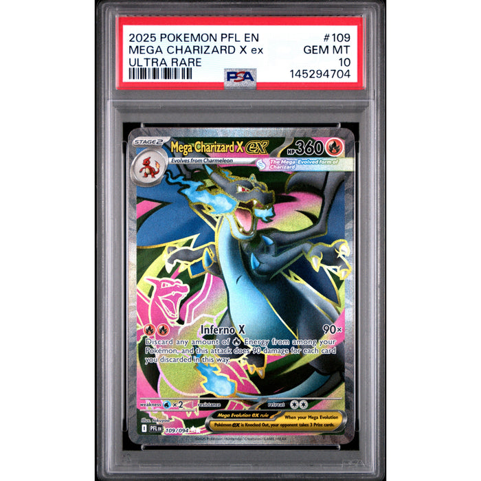 Pokémon TCG: Mega Charizard X Ex #109 PSA 10 - Phantasmal Flames-145294704