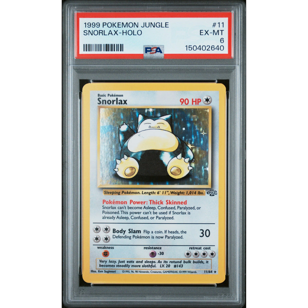 Pokémon TCG: Snorlax Holo #11 PSA 6 - Jungle