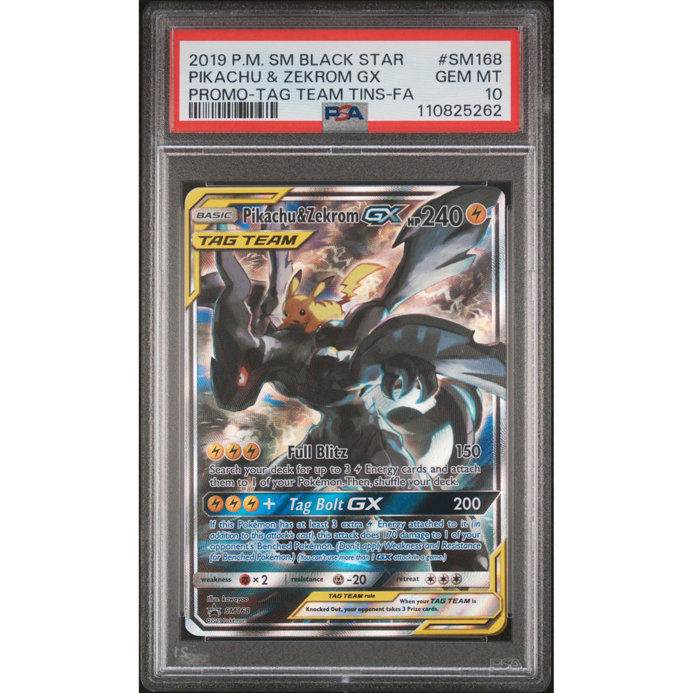 Pokémon TCG: Pikachu & Zekrom Gx #SM168 PSA 10 - SM Black Star Promos