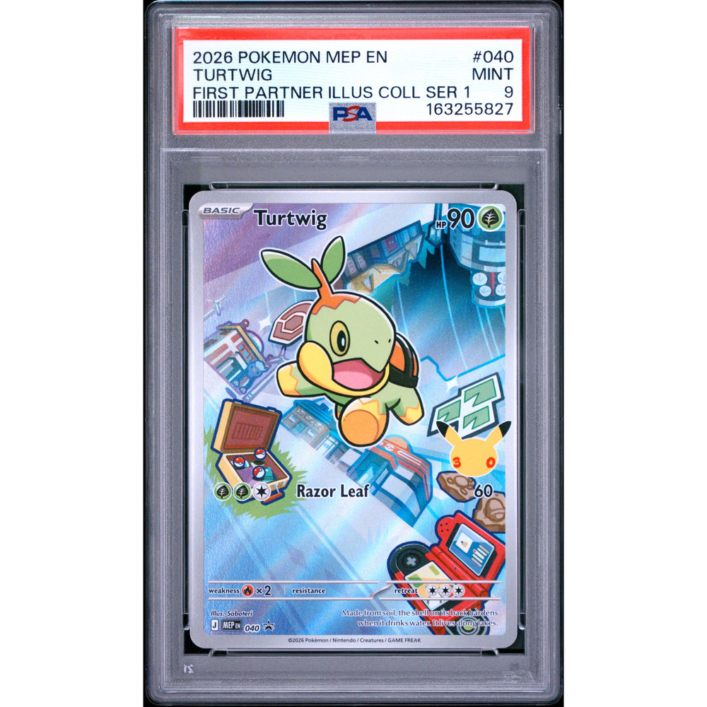 Pokémon TCG: Turtwig #040 PSA 9 - Mega Evolution Black Star Promos