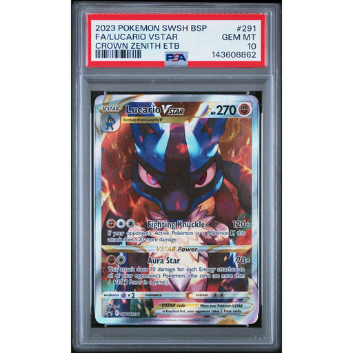 Pokémon TCG: Lucario Vstar #291 PSA 10 - Sword & Shield Black Star Promo-143608862