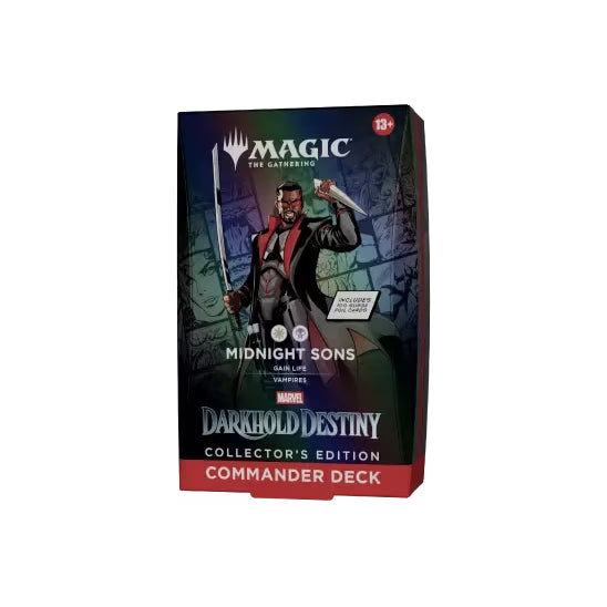 Magic: The Gathering - Marvel Darkhold Destiny Collector’s Edition Commander Deck featuring Hela, with Lords of Hel text and the Darkhold Destiny logo on the front of the boxed card game set.