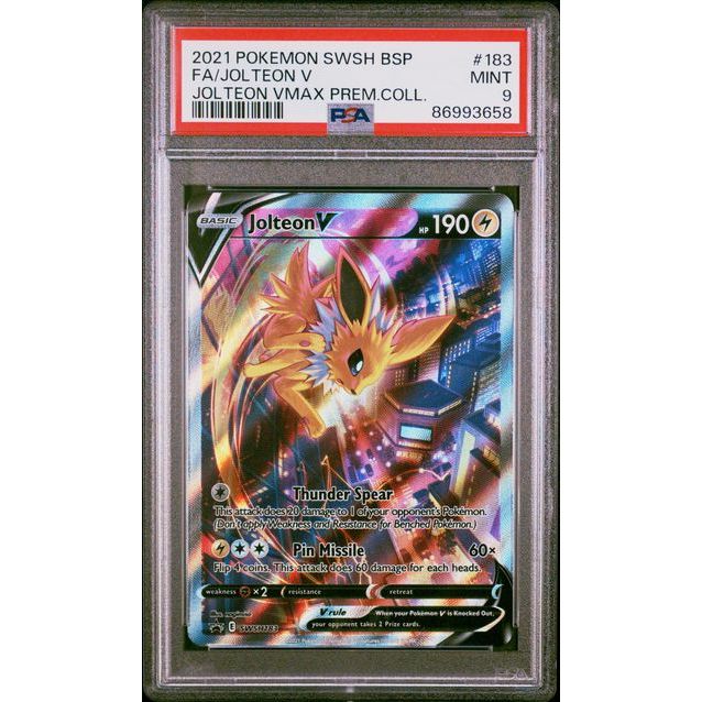 Pokémon TCG: Jolteon V #183 PSA 9 - Sword & Shield Black Star Promo