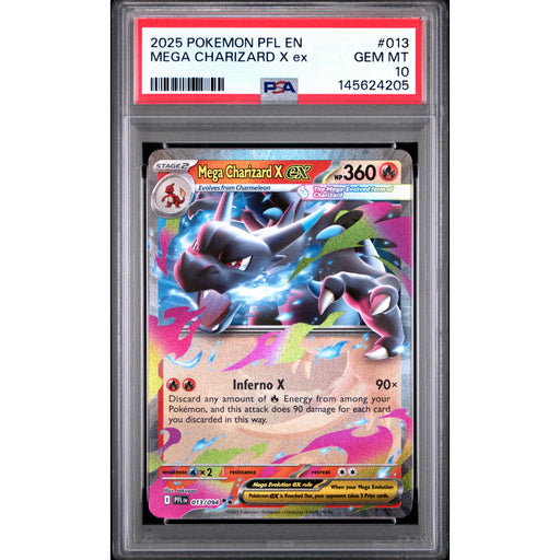 Pokémon TCG: Mega Charizard X Ex #013 PSA 10 - Phantasmal Flames-145624205