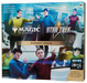 Box art for the Magic: The Gathering – Star Trek Divergent Timeline Scene Box from Wizards of the Coast, featuring the Star Trek crew on a spaceship bridge; displays branding, product details, and an image of scene cards combined from the Divergent Timeline Scene Box. Also highlights that Star Trek Play Boosters are included as part of the set.