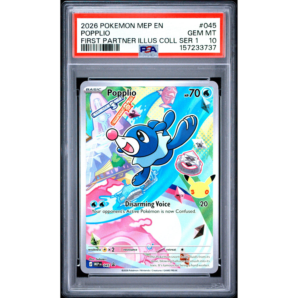 Pokémon TCG: Popplio #045 PSA 10