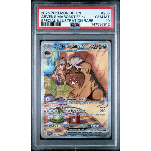 Pokémon TCG: Arven's Mabosstiff Ex #235 PSA 10 - Destined Rivals-147597912