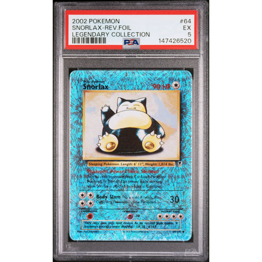 Pokémon TCG: Snorlax #64 PSA 5 Reverse Holo - Legendary Collection-147426520