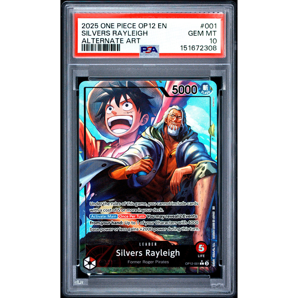 One Piece TCG: Silvers Rayleigh #001 PSA 10