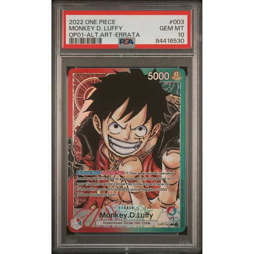 One Piece TCG: Monkey D. Luffy #003 PSA 10-84416530
