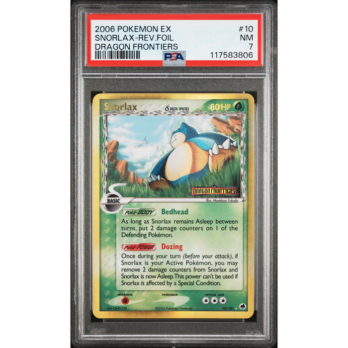 Pokémon TCG: Snorlax 10 PSA 7 Reverse Holo - Dragon Frontiers