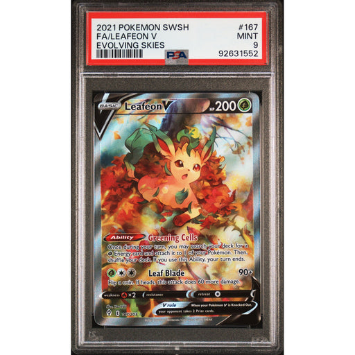 Pokémon TCG: Leafeon V #167 PSA 9 - Evolving Skies-92631552