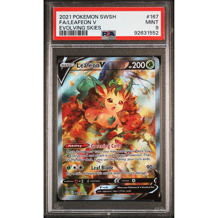 Pokémon TCG: Leafeon V #167 PSA 9 - Evolving Skies-92631552