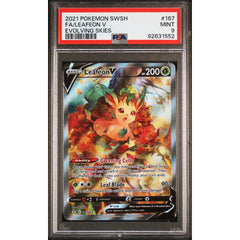 Pokémon TCG: Leafeon V #167 PSA 9 - Evolving Skies
