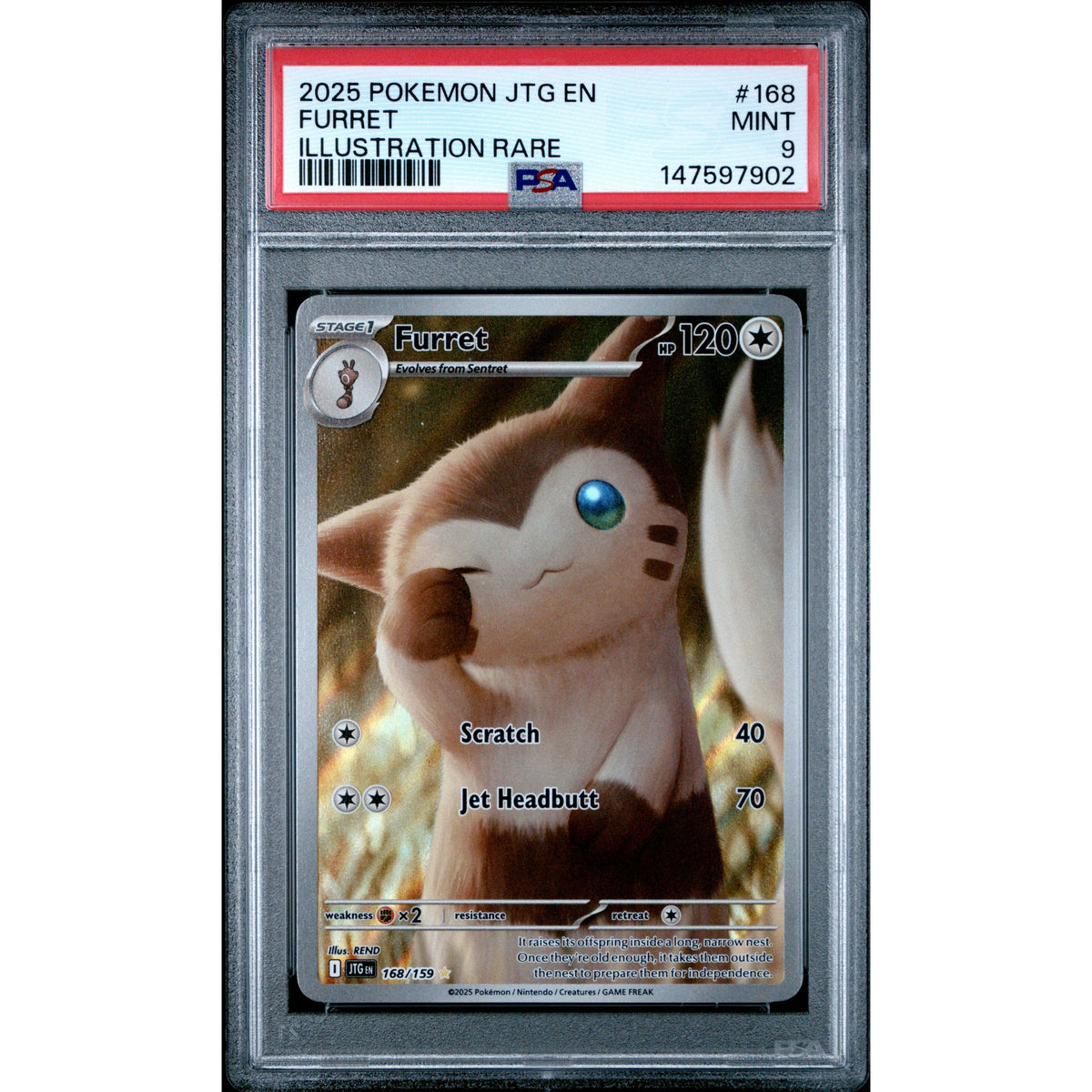 Pokémon TCG: Furret #168 PSA 9 - Journey Together-147597902