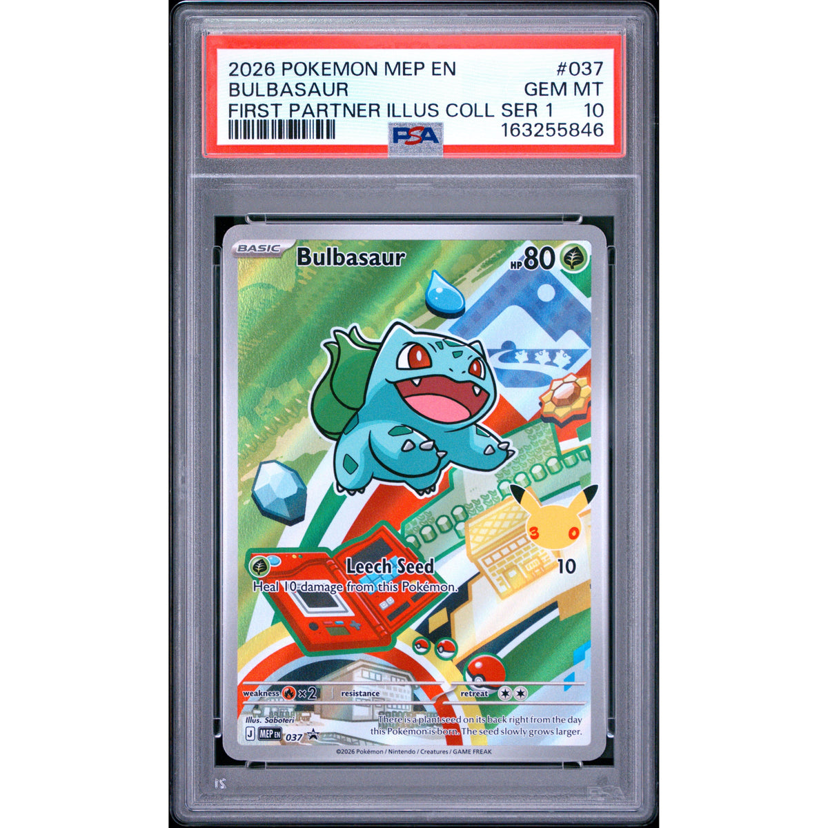 Pokémon TCG: Bulbasaur #037 PSA 10-163255846