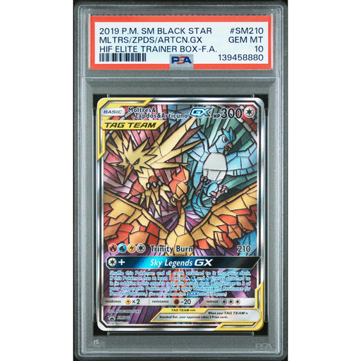 Pokémon TCG: Moltres & Zapdos & Articuno Gx #SM210 PSA 10-139458880